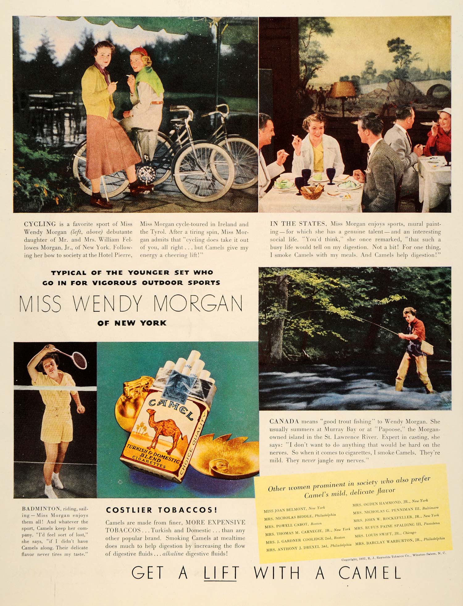 1937 Ad Camel Cigarette Wendy Morgan William Fellowes - ORIGINAL ADVERTISING WH1