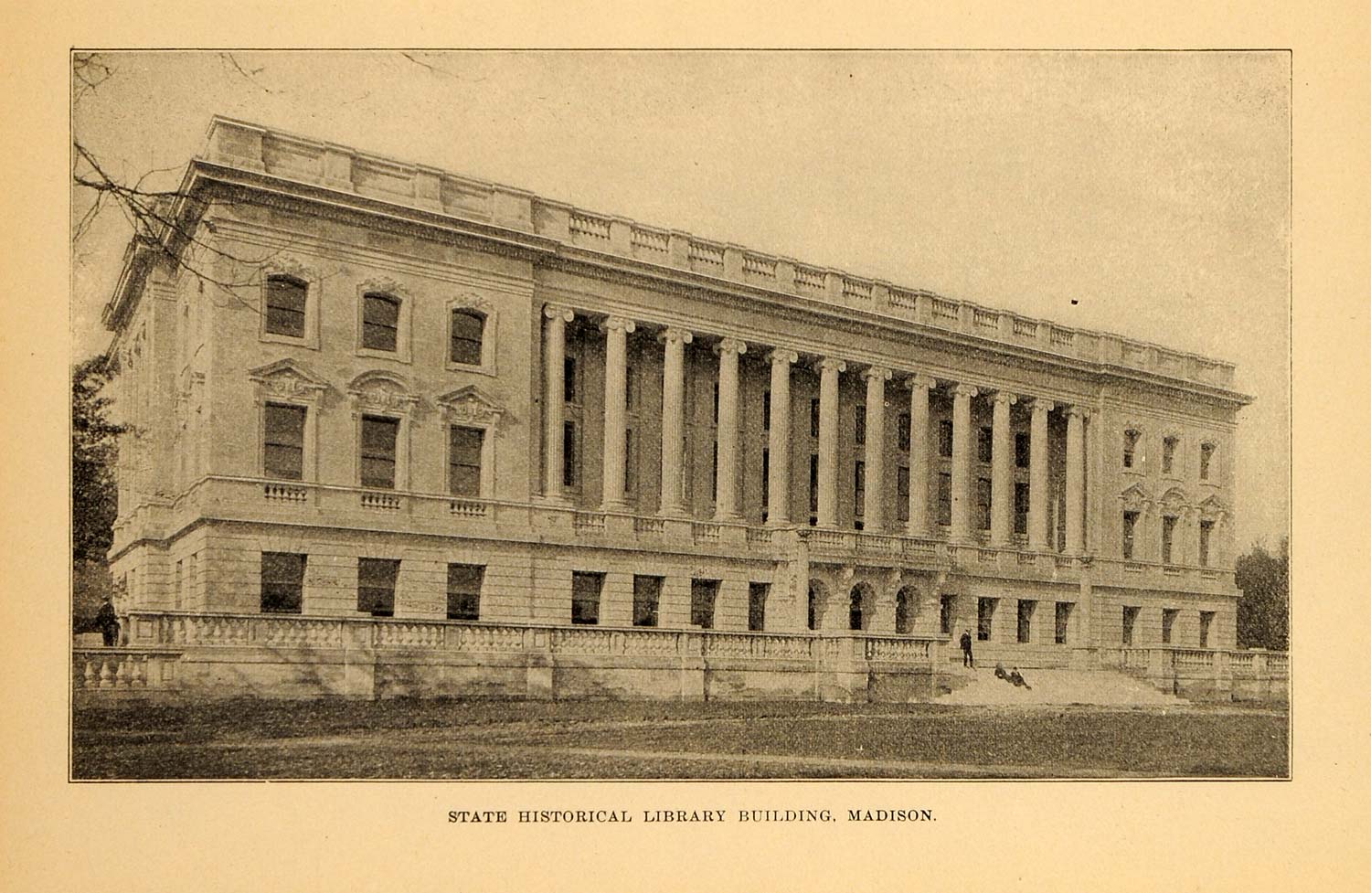Wisconsin State Library 1907 Wisconsin State Historical Library Building Print ORIGINAL HISTOR ...