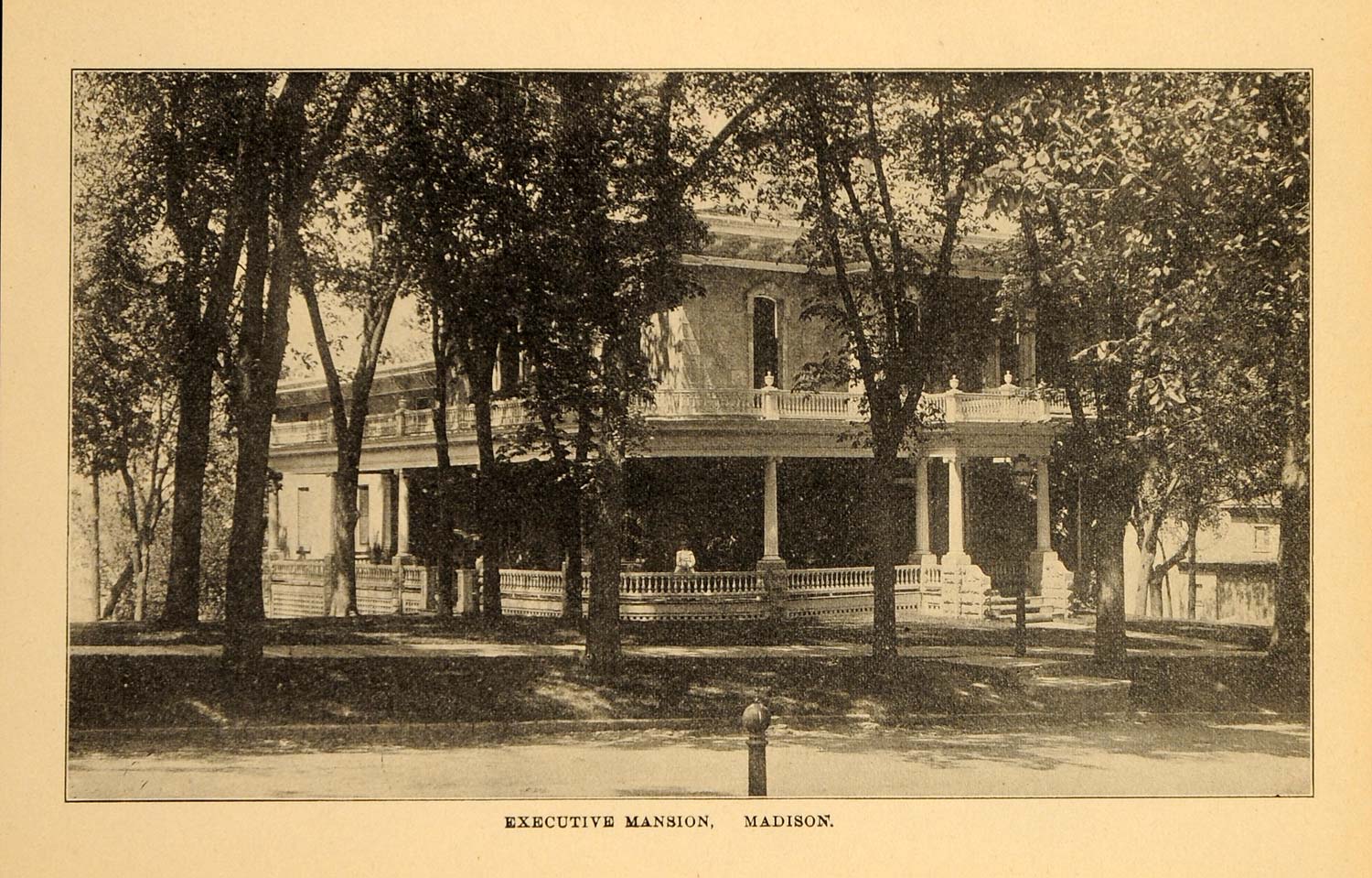 1907 Wisconsin State Executive Mansion Madison WI Print ORIGINAL HISTORIC WI1