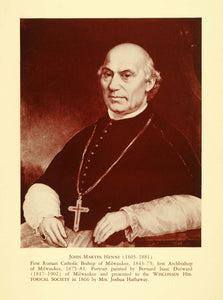 1943 Print Milwaukee Archbishop John Martin Henni - ORIGINAL HISTORIC IMAGE WIS1