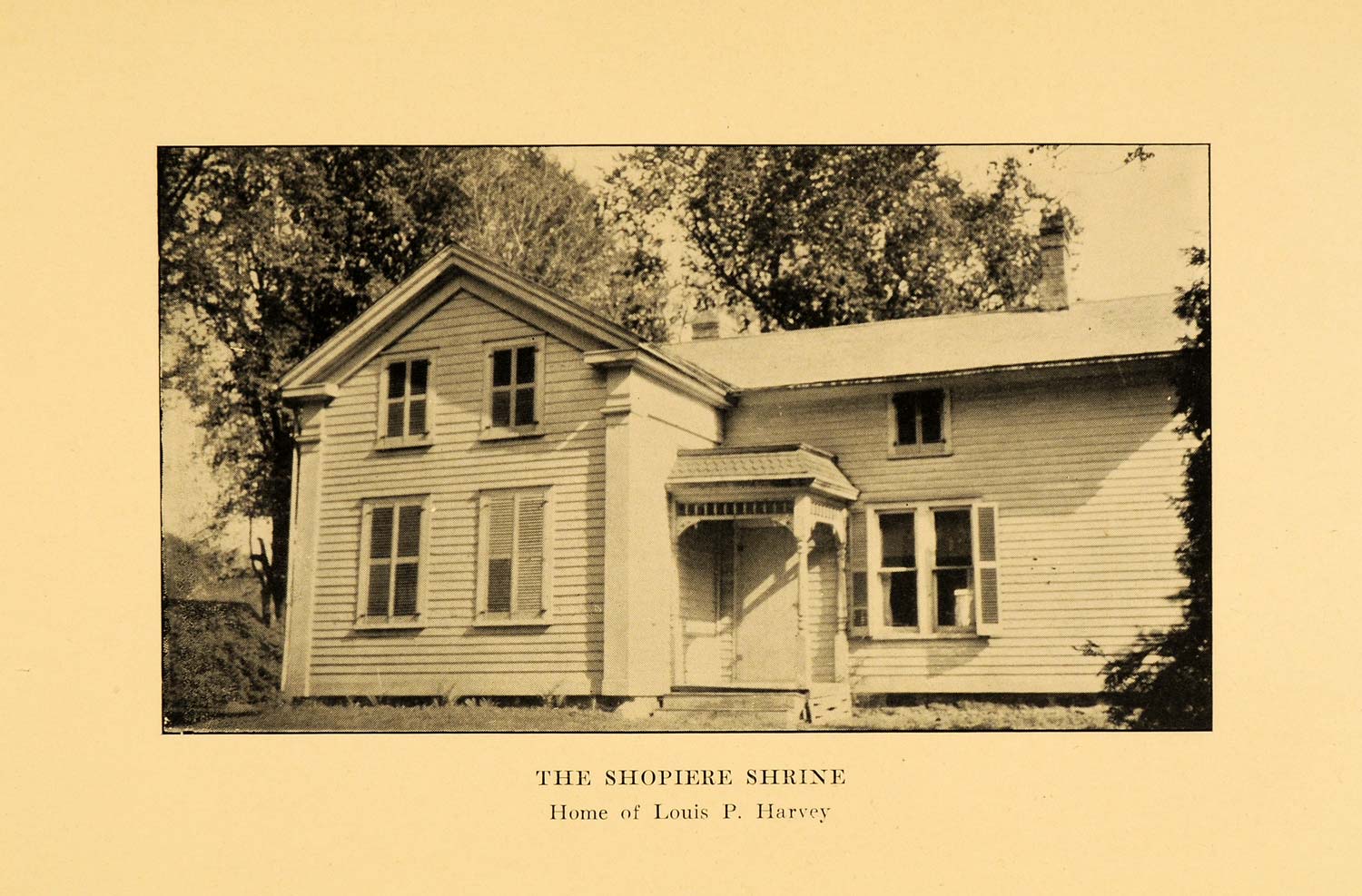 1926 Print Louis P Harvey's Residence Shopiere Shrine ORIGINAL HISTORIC WIS1