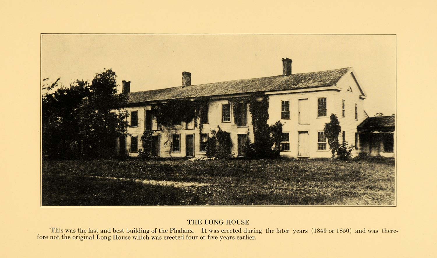 1921 Print Phalanx Long House Built 1849 - ORIGINAL HISTORIC IMAGE WIS1