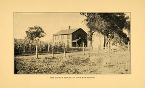 1931 Print Agency House Fort Winnebago River Portage - ORIGINAL HISTORIC WIS1