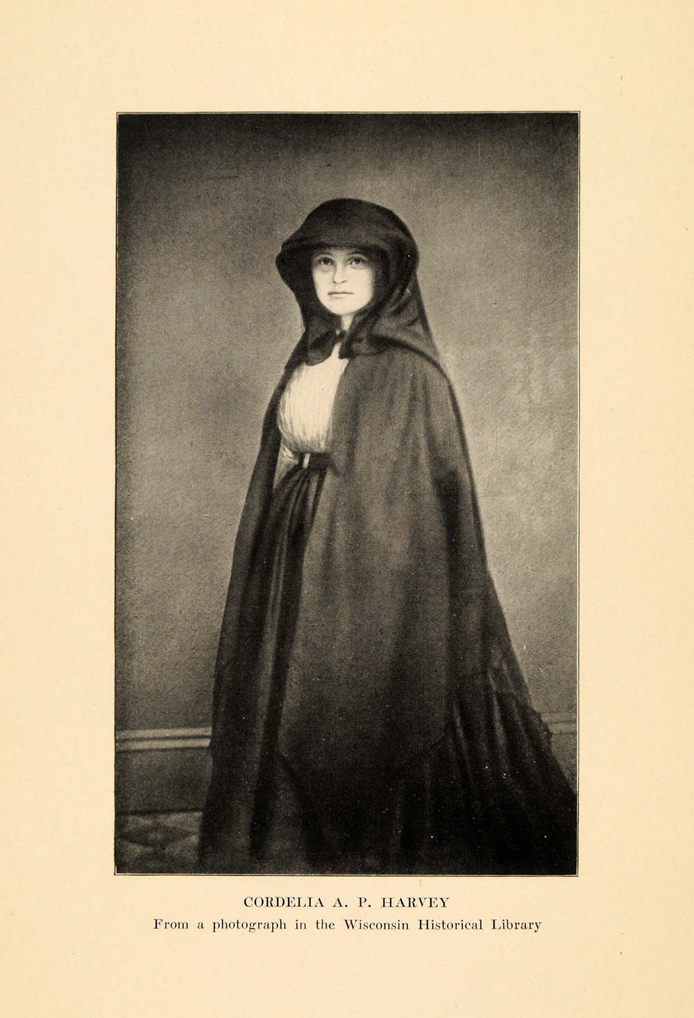 1918 Print WIsconsin Civil War Leader Cordelia A Harvey ORIGINAL HISTORIC WIS1