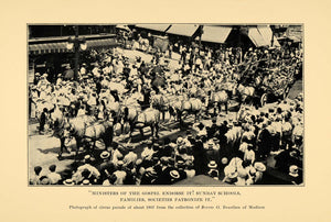 1942 Print Circus Parade 1907 Photo Gospel Ministers - ORIGINAL HISTORIC WIS1