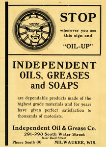 1914 Ad Independent Oil Grease Soap 291 Water Street Milwaukee Car Products WM1