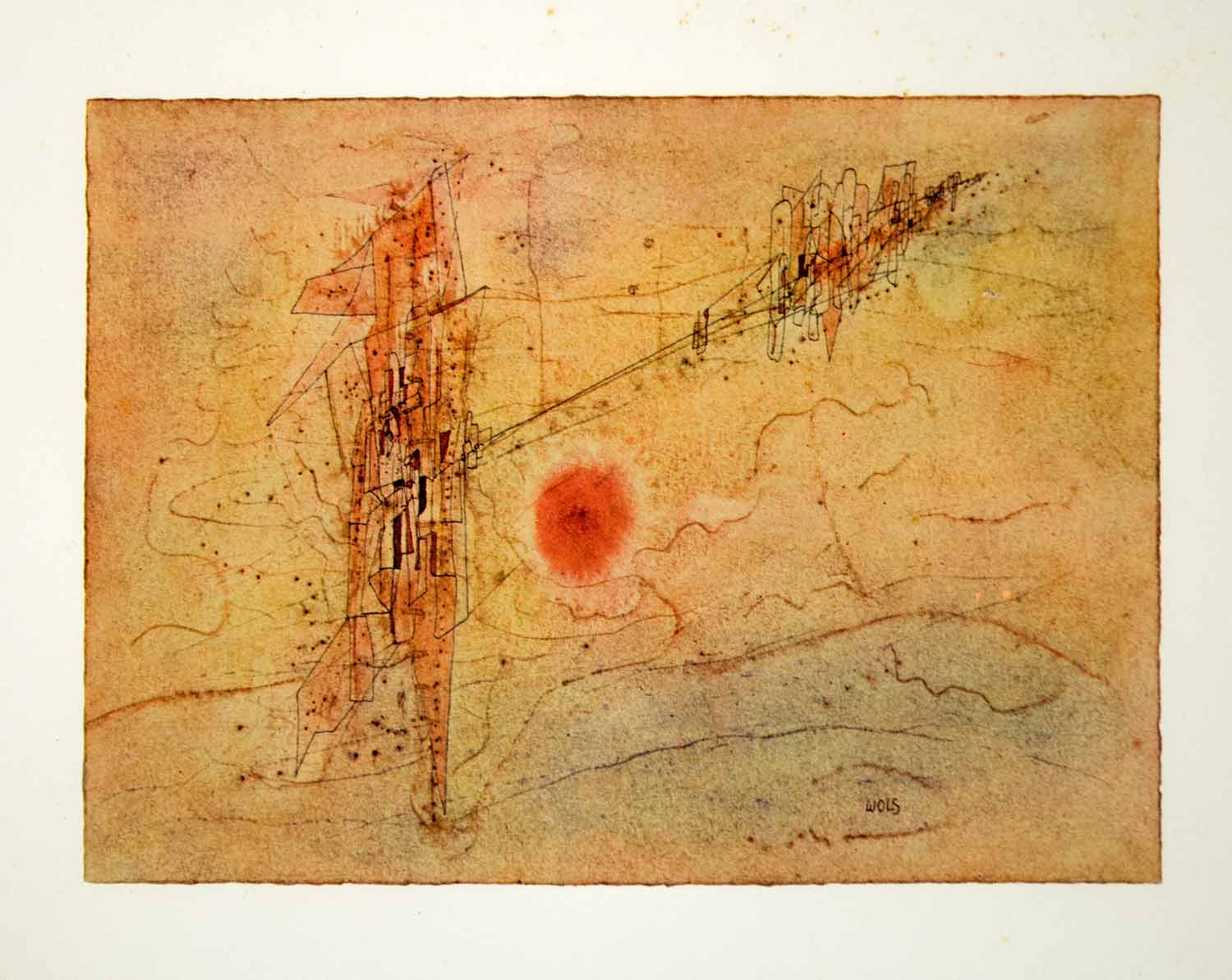 1965 Photolithograph Wols A. O. Wolfgang Schulze Paysage Landscape Abstract WOL1