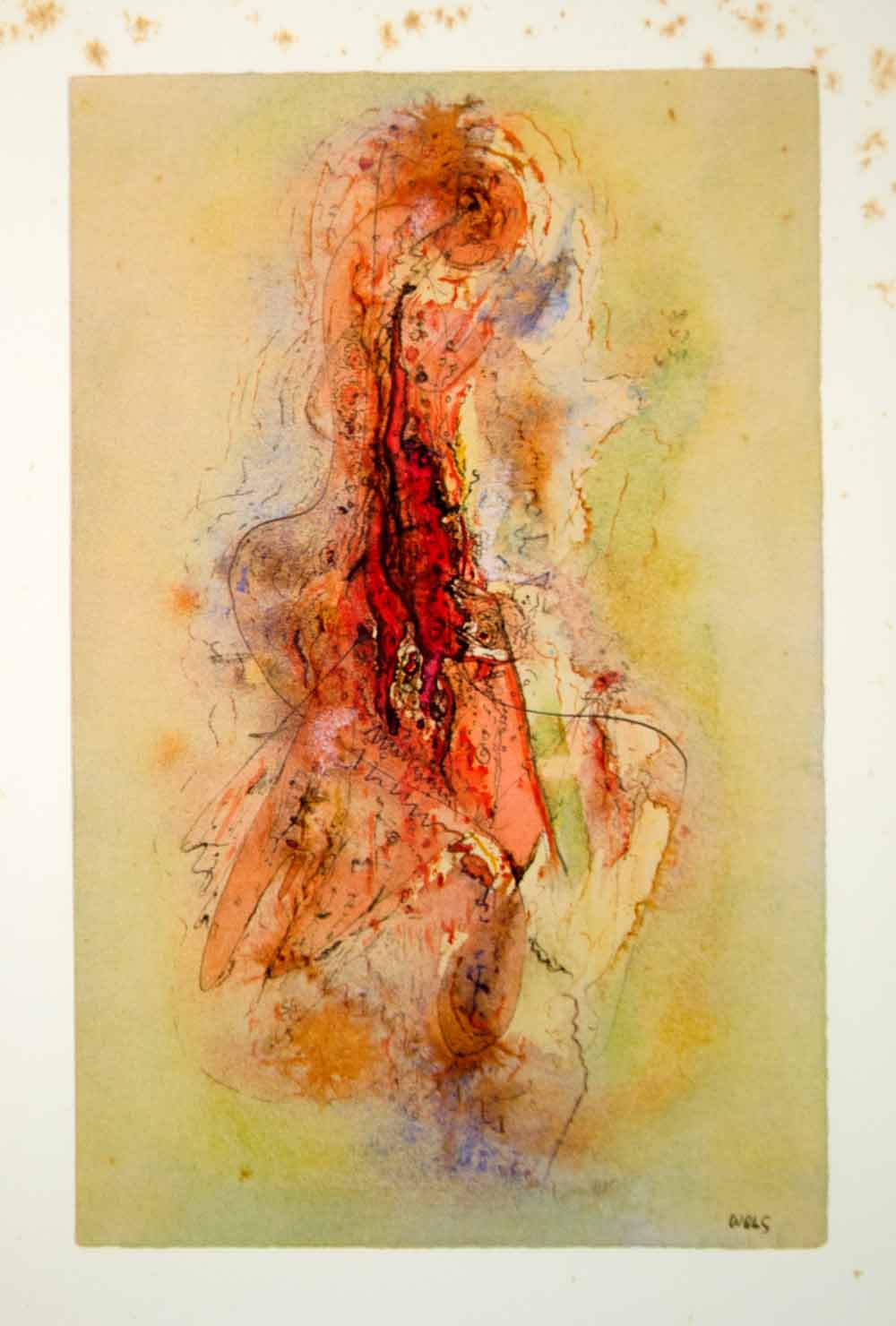 1965 Photolithograph Wols A. O. Wolfgang Schulze Wound Plaie Abstract Art WOL1