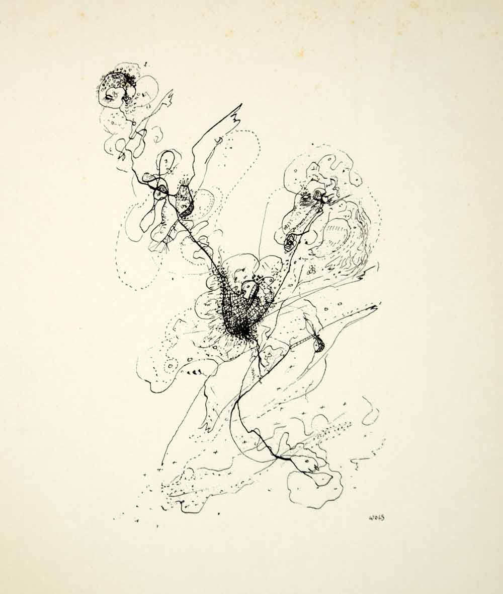 1965 Lithograph Wols A. O. Wolfgang Schulze Gyrating Details