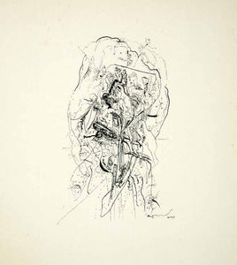 1965 Lithograph Wols A. O. Wolfgang Schulze Head Tete Abstract Art Drawing WOL1