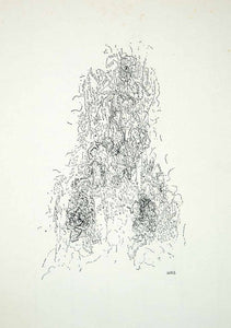 1965 Lithograph Wols AO Wolfgang Schulze Lace Dentelle Abstract Art Drawing WOL1
