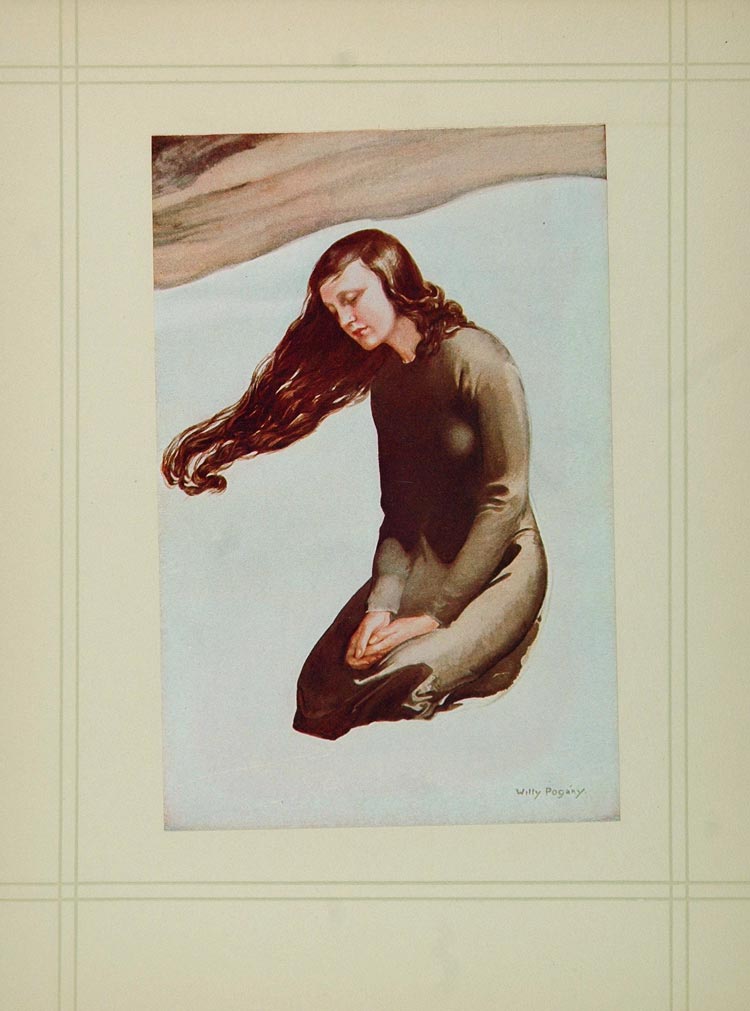 1936 Willy Pogany Woman Browning Sonnets Color Print - ORIGINAL