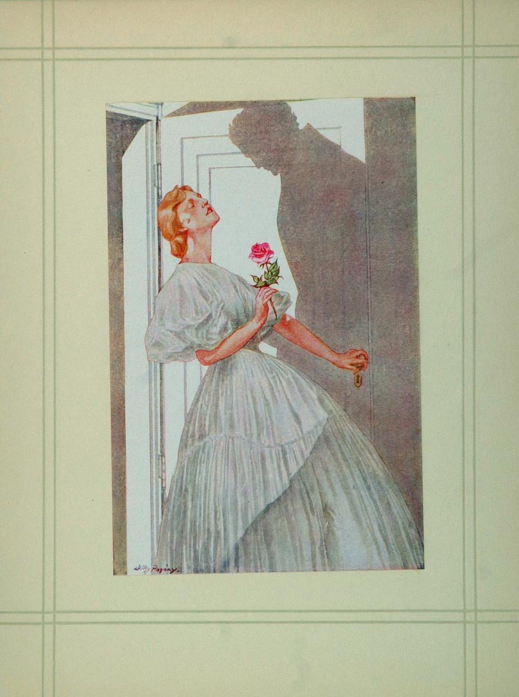 1936 Willy Pogany Woman Lovers Browning Sonnets Print - ORIGINAL
