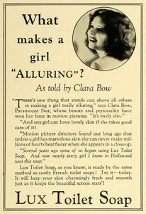 1930 Ad Lux Toilet Soap Beauty Skin Care Paramount Pictures Actress Clara WT1 - Period Paper
