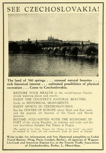 1930 Ad Czechoslovakia Tourism Cedok Travel Bureau Bridge Architecture WT1 - Period Paper
