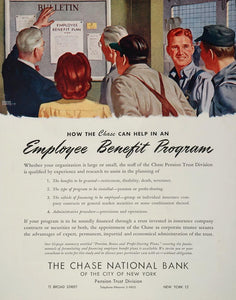 1944 Ad WWII Chase National Bank Benefit Plan Anderson Wartime New York WW2-1
