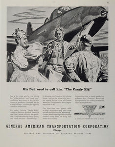 1943 WWII Ad GATX Candy Kid Pilot Airmen Fighter Plane General American WW2-3