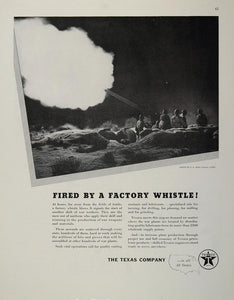 1943 WWII Ad Texaco Gun Battle Battlefield Soldiers WW2 Wartime Oil WW2-3