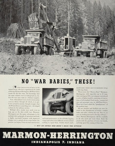 1943 Ad WWII Marmon Herrington All Wheel Drive Trucks Wartime Transportation WW2