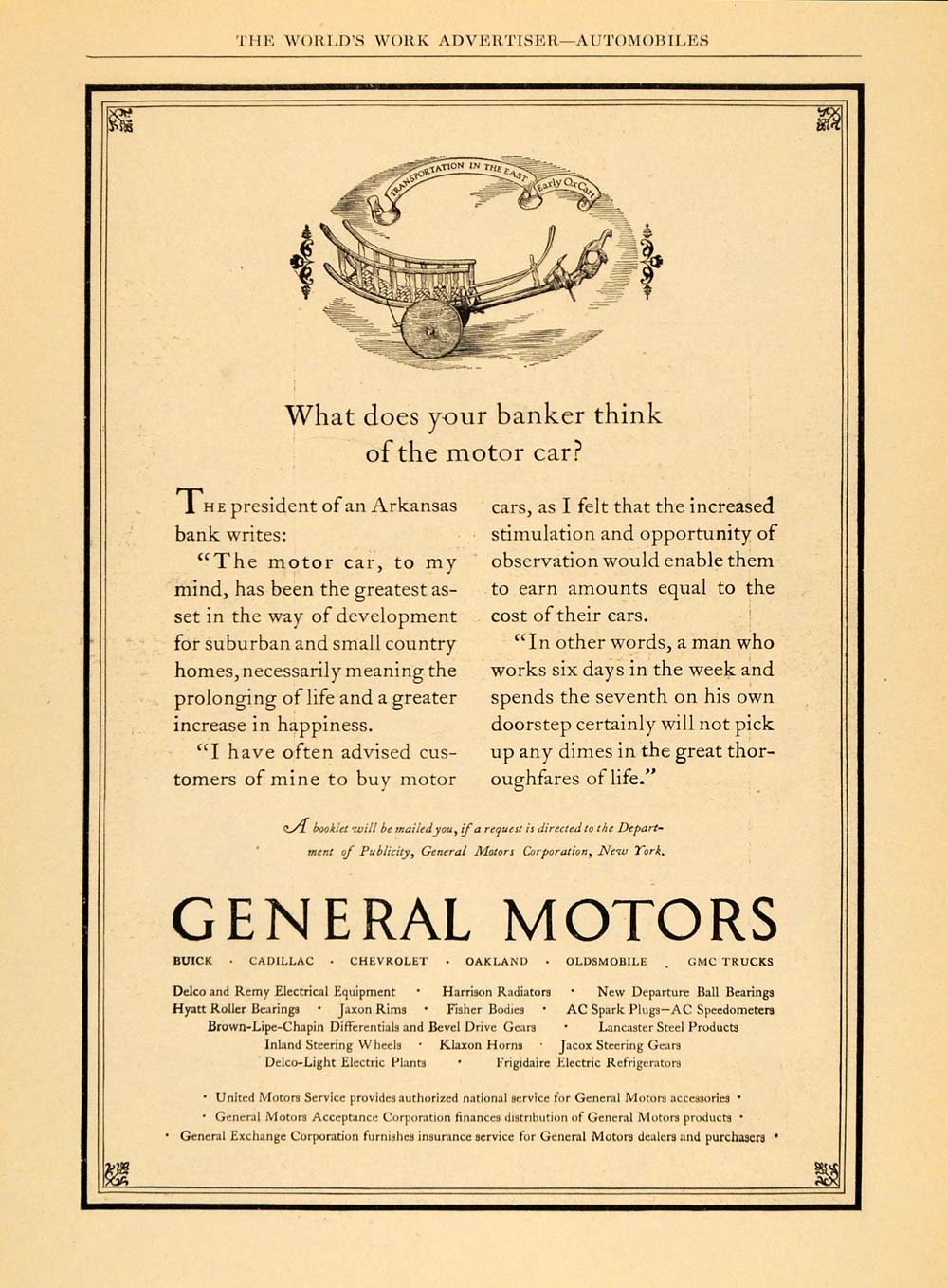 1924 Ad General Motor Cars Prolong Life and Happiness - ORIGINAL ADVERTISING WW3