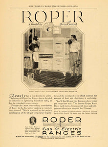 1924 Ad Roper Kitchen Gas Electric Ranges Oven Control - ORIGINAL WW3
