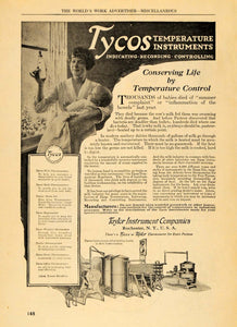 1922 Ad Taylor Tycos Temperature Instruments Mom & Baby - ORIGINAL WW3