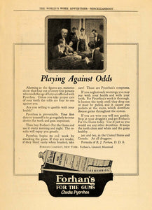 1922 Ad Forhan's for the Gums Paste Prevent Pyorrhea - ORIGINAL ADVERTISING WW3