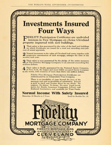 1924 Ad Fidelity Mortgage Cleveland Income Safety Book - ORIGINAL WW3