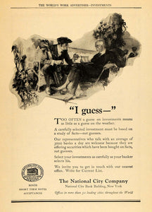 1922 Ad National City Investment Bond Golf Bank Money - ORIGINAL ADVERTISING WW3