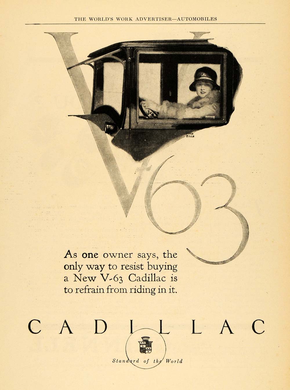 1924 Ad Cadillac V63 Automobile Motor Car Fashion Woman - ORIGINAL WW3