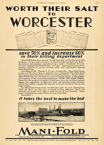 1929 Ad Many-Fold Co. Worcester Refinery Ivory Salt - ORIGINAL ADVERTISING WW3