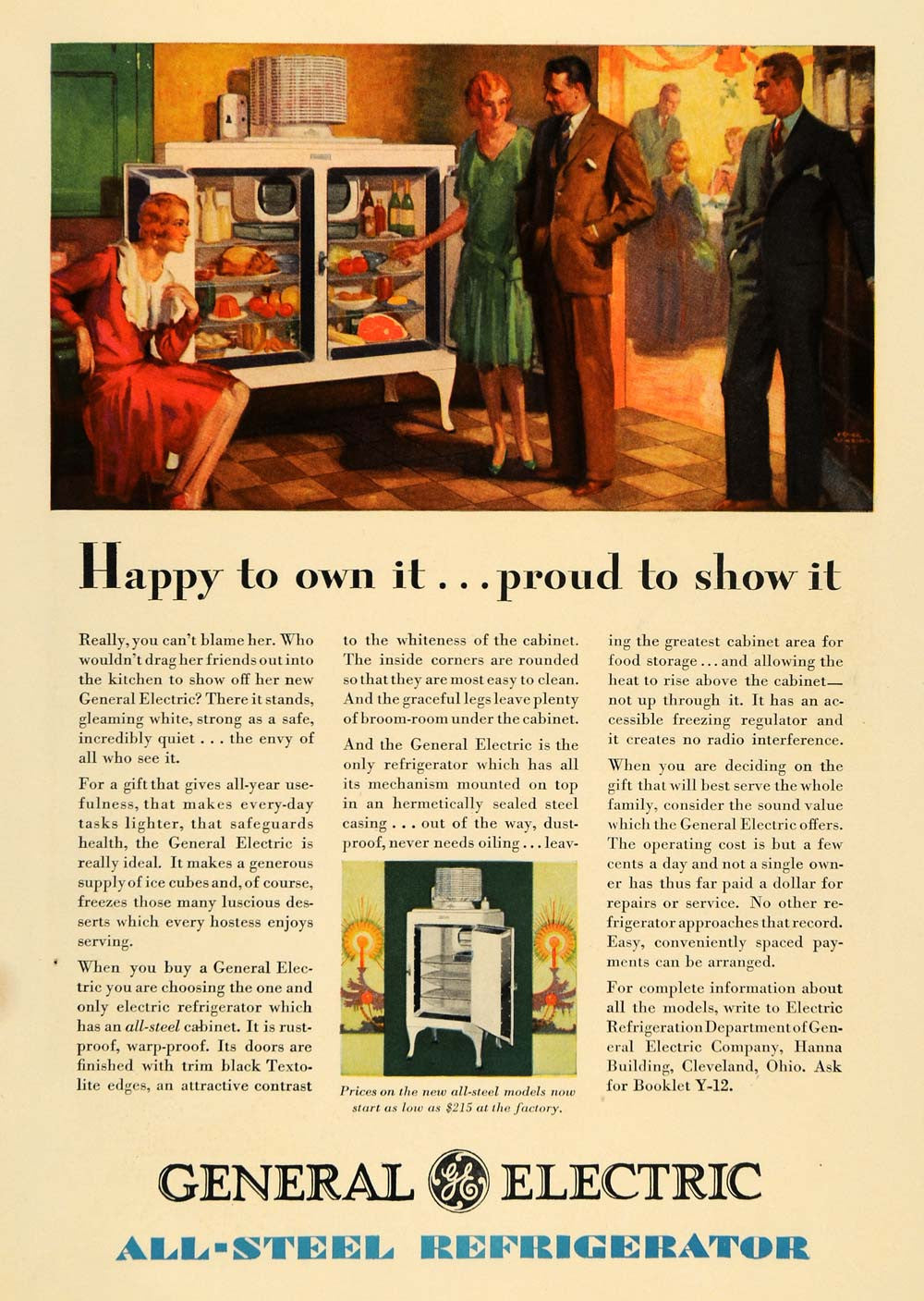 1929 Ad General Electric Co. Refrigerator Appliances - ORIGINAL ADVERTISING WW3 - Period Paper
