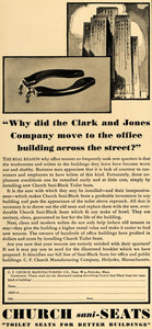 1930 Ad Church Sani-Black Toilet Seats Business Clark - ORIGINAL ADVERTISING WW3