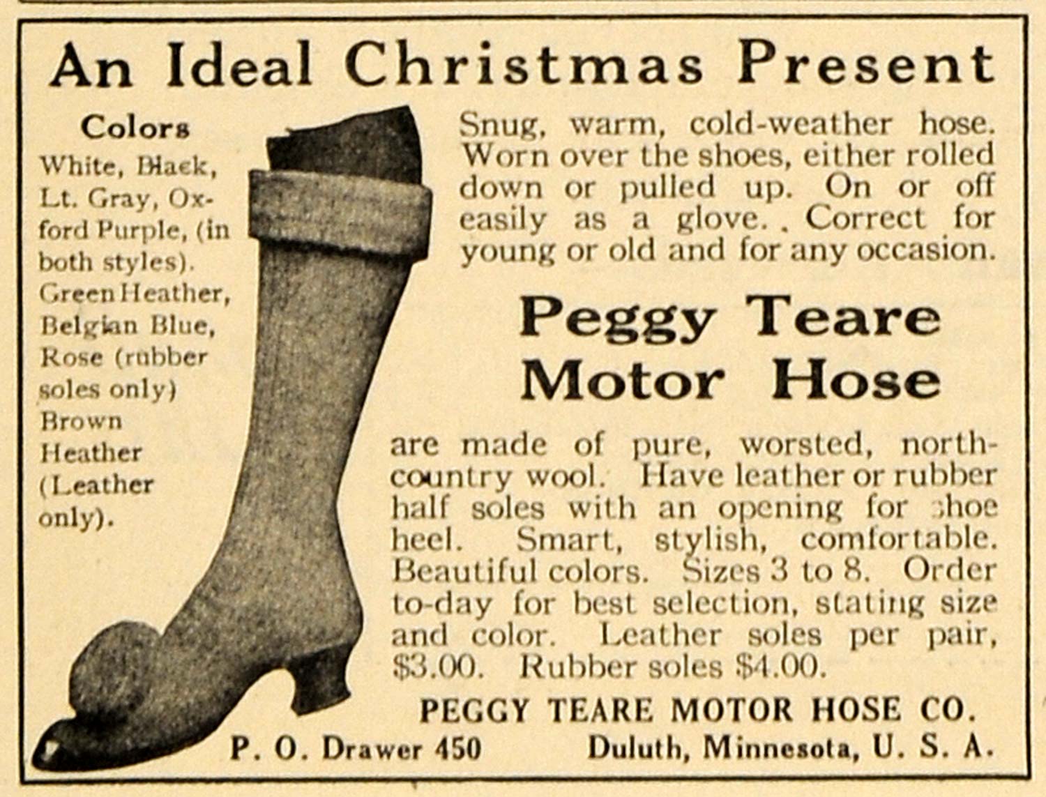 1922 Ad Peggy Teare Motor Hose Leggings Glove Leather - ORIGINAL ADVERTISING WW3
