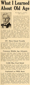 1924 Ad Men Old Age Book Byron Kelley Electro Thermal - ORIGINAL ADVERTISING WW3