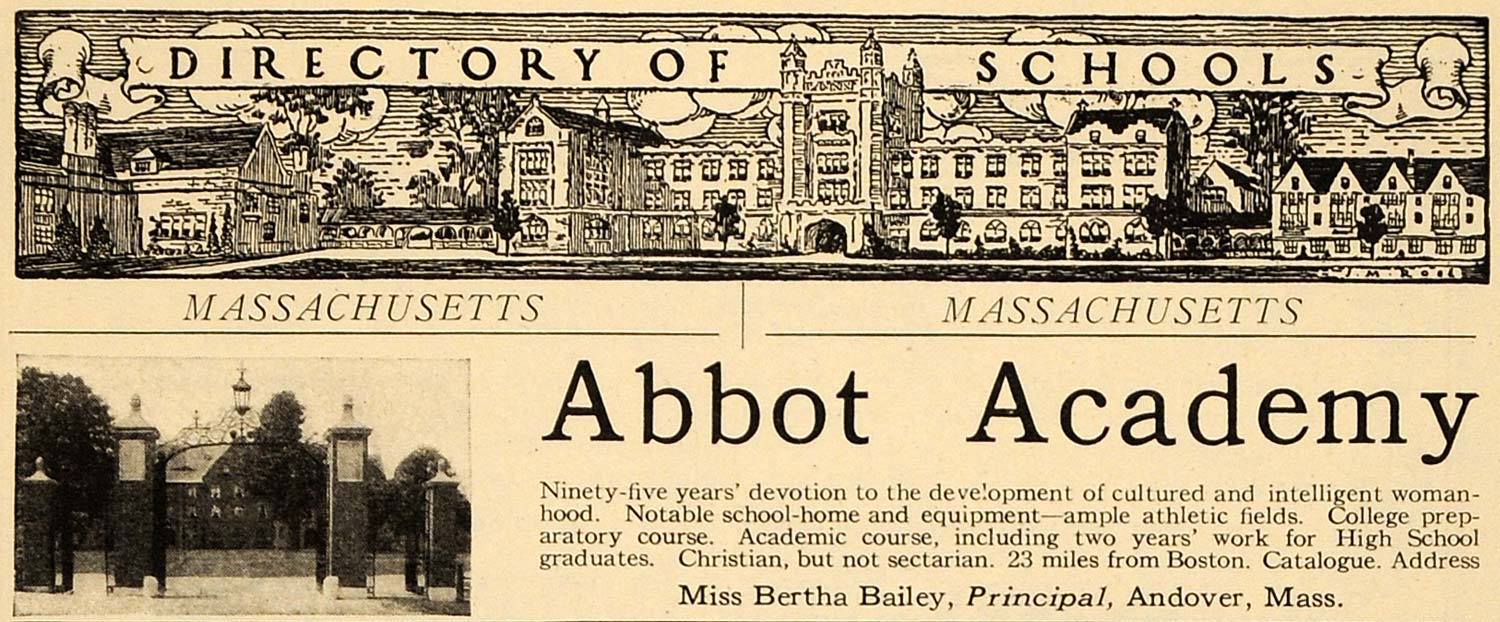 1924 Ad Abbot Academy School Woman Class Preparatory - ORIGINAL ADVERTISING WW3