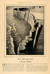 1930 Print Coney Island Breakwater Rotan Amusement Park ORIGINAL HISTORIC WW3