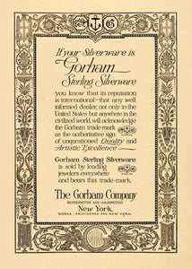 1918 Ad Gorham Sterling Silverware Goldsmith Jewelers - ORIGINAL ADVERTISING WW3