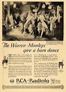 1926 Ad Warren-Manleys Barn Dance RCA Radiola 28 Radio - ORIGINAL WW3
