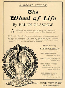 1906 Ad Doubleday Page Ellen Glasgow Book Ruth Hallock - ORIGINAL WW3