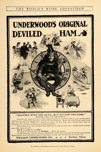 1906 Ad William Underwood Original Deviled Ham Satan - ORIGINAL ADVERTISING WW3