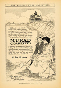1906 Ad Murad Turkish Tobacco Cigarettes Seal Rocks - ORIGINAL ADVERTISING WW3
