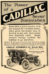 1905 Ad Cadillac Automobiles Light Touring Car Model - ORIGINAL ADVERTISING WW3