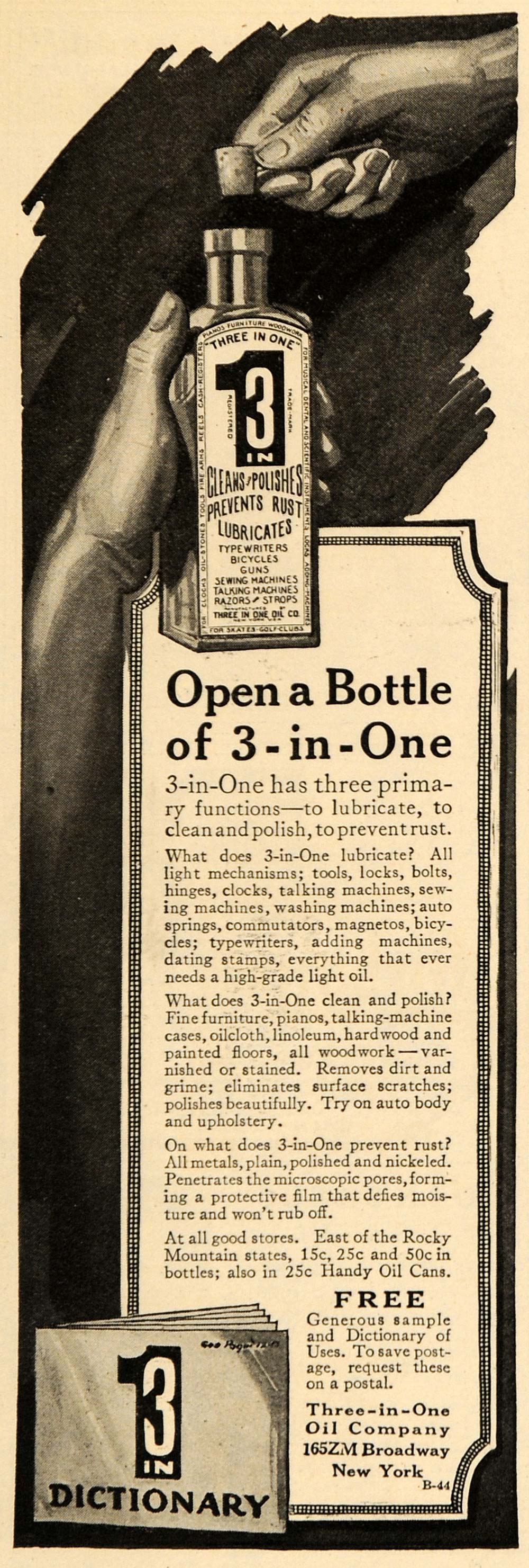 1919 Ad Three-In-One Oil Bottle Opener Clean Lubricant - ORIGINAL WW3