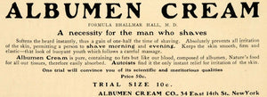 1906 Ad Albumen Facial Shaving Creams Shallmar Hall - ORIGINAL ADVERTISING WW3