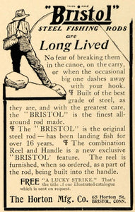 1906 Ad Horton Manufacturing Bristol Steel Fishing Rods - ORIGINAL WW3
