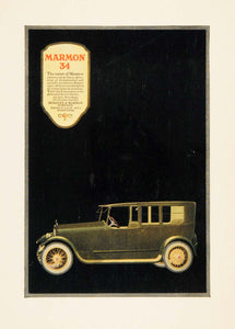 1918 Ad Nordyke Marmon 34 Vehicle Model Olive Green Car - ORIGINAL WW3