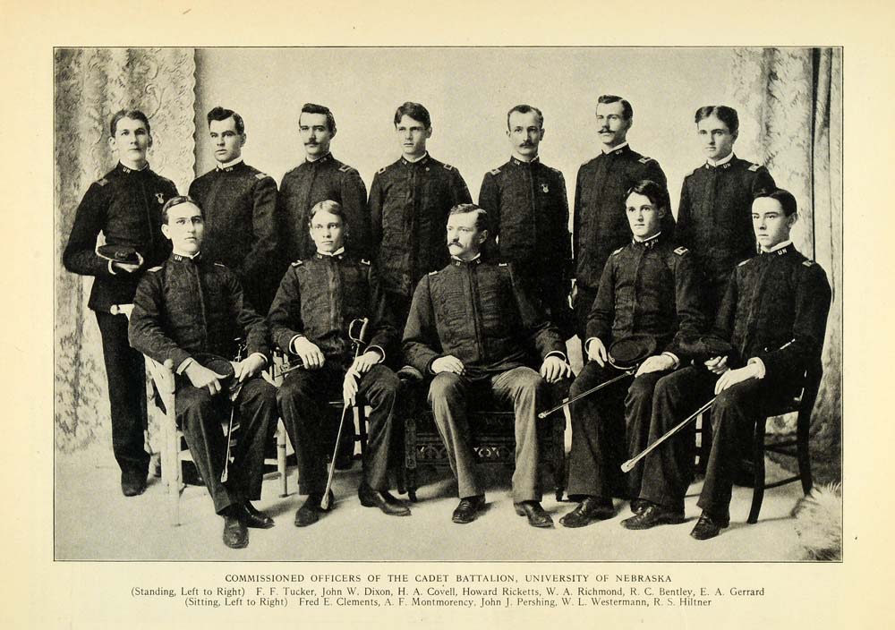 1919 Print WWI University Nebraska Cadet Batalion Commissioned Officers WW3