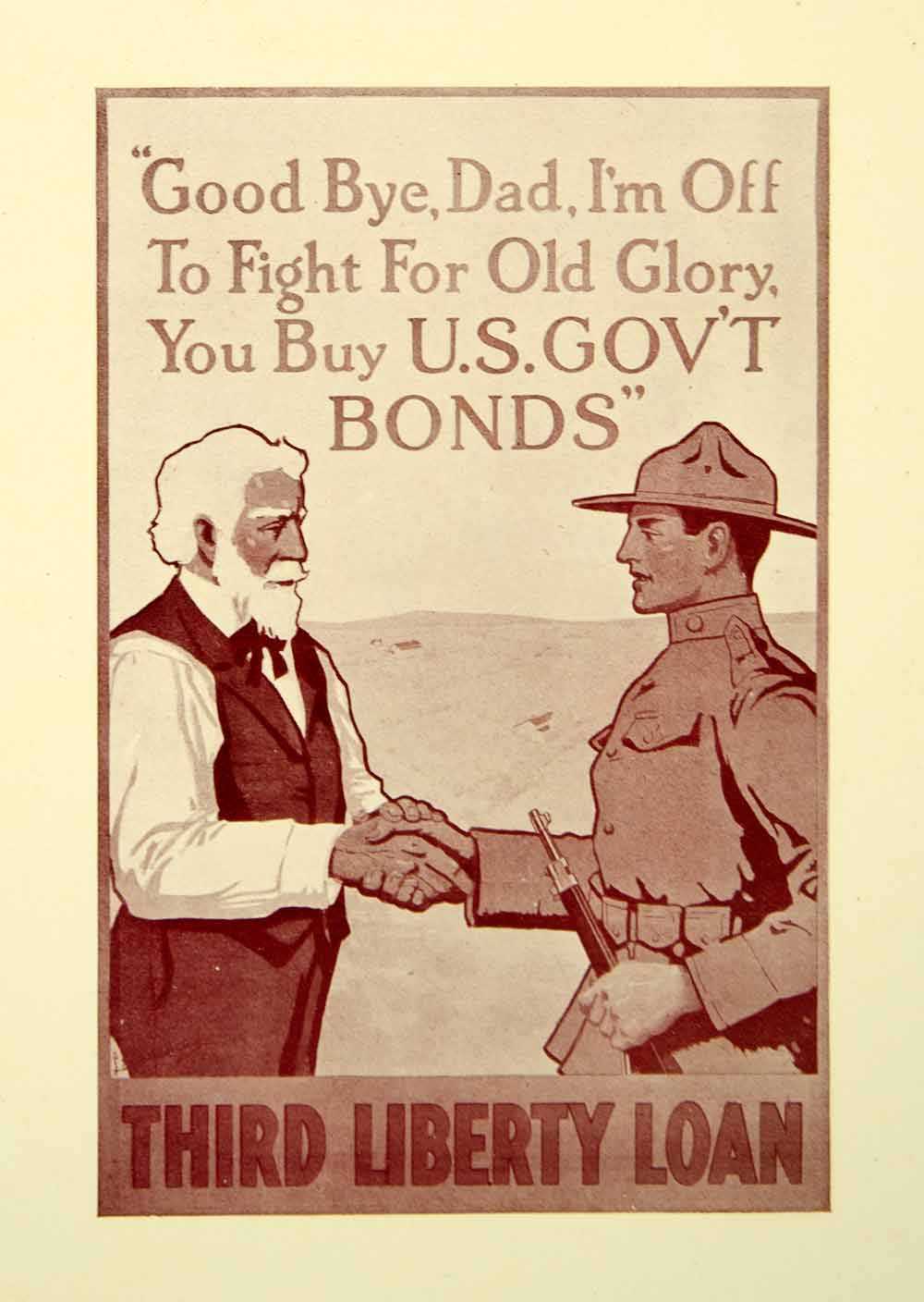 Circa 1920 Print WWI Third Liberty Loan United States Government American WWIA