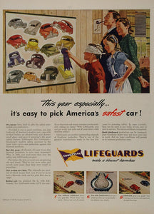 1945 Ad WWII Goodyear Lifeguard Tire Home Front Family - ORIGINAL WWII